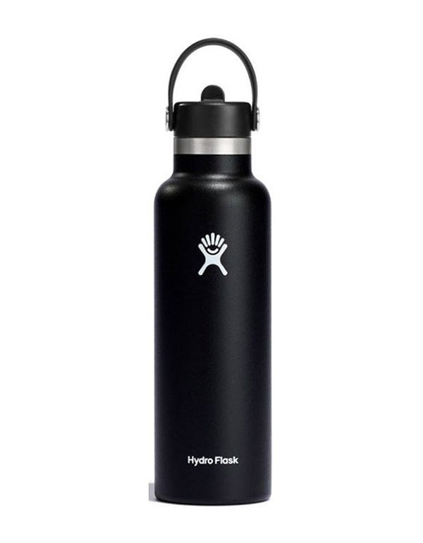 Hydro Flask 21 Oz Standard Mouth W/ Flex Straw Cap Black