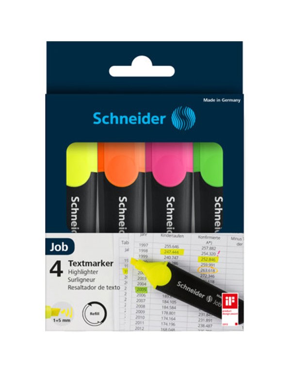 Schneider Job Highlighter Pack of 4