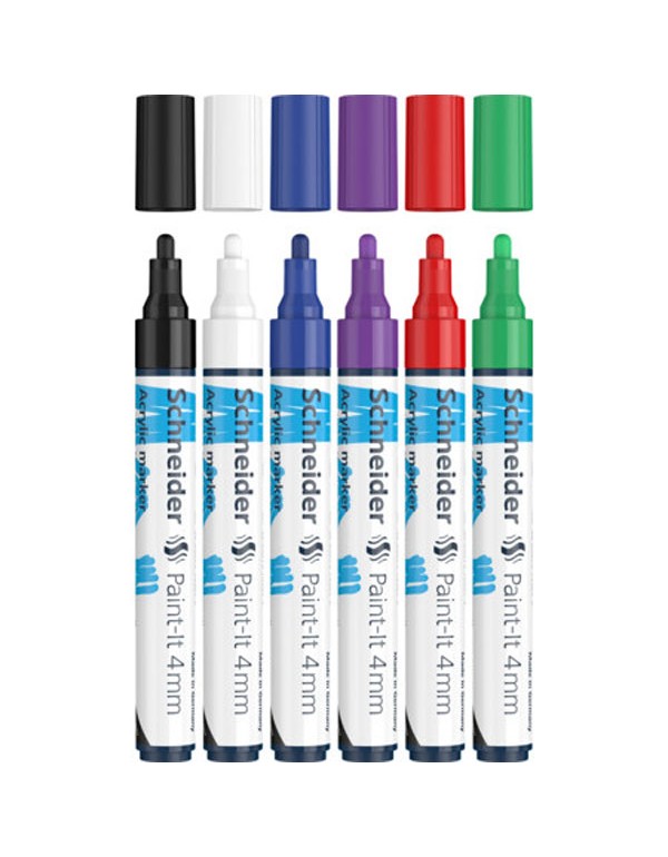 Schneider Paint It Acrylic Marker Pack of 6