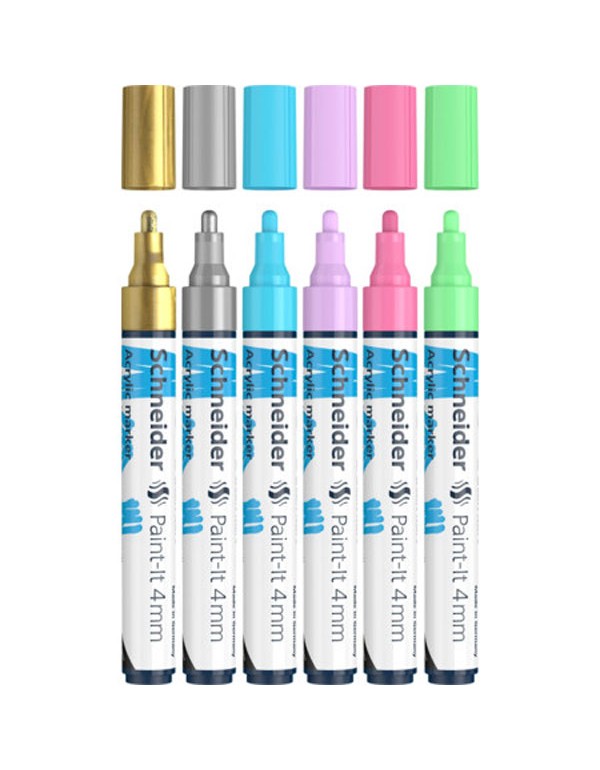 Schneider Paint It Acrylic Marker Pack of 6