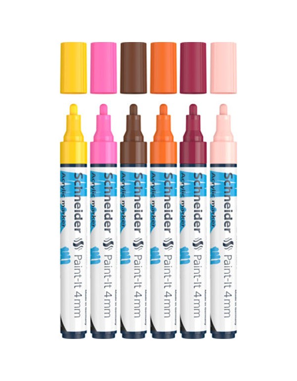Schneider Paint It Acrylic Marker Pack of 6