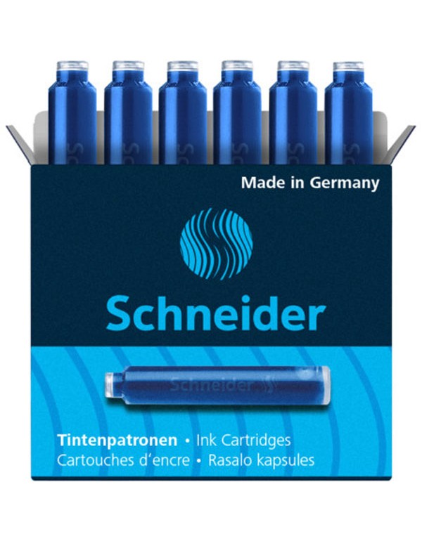 Schneider Ink Cartridges Pack of 6 - Blue