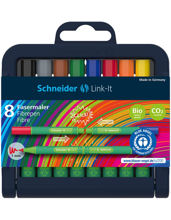Schneider Link It Fibrepen Pack of 8