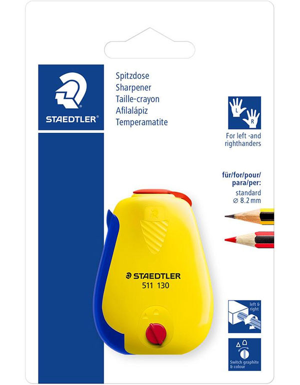 Staedtler 511 Tub Sharpener, Assorted Colors