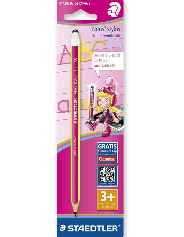 Staedtler Noris Stylus Thick Triangular Pencil With Touch Screen End Pink