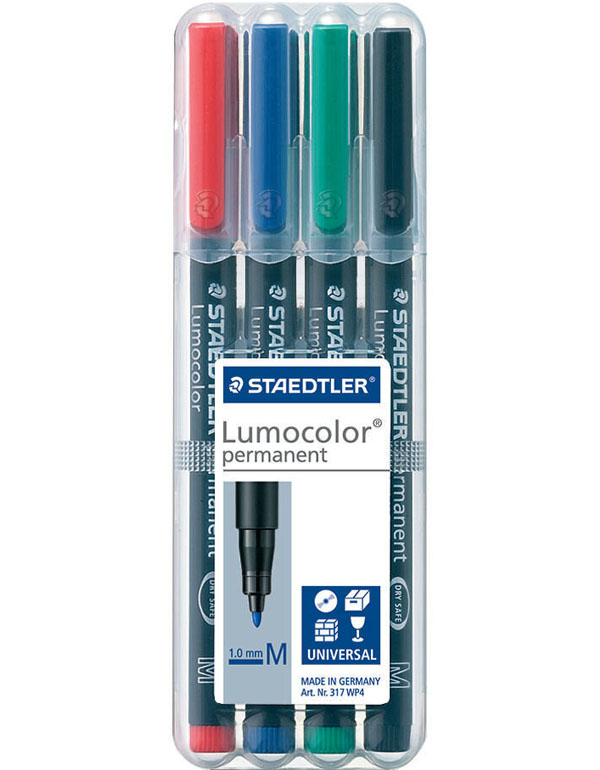 Staedtler Lumocolor Permanent Markers Pack of 4