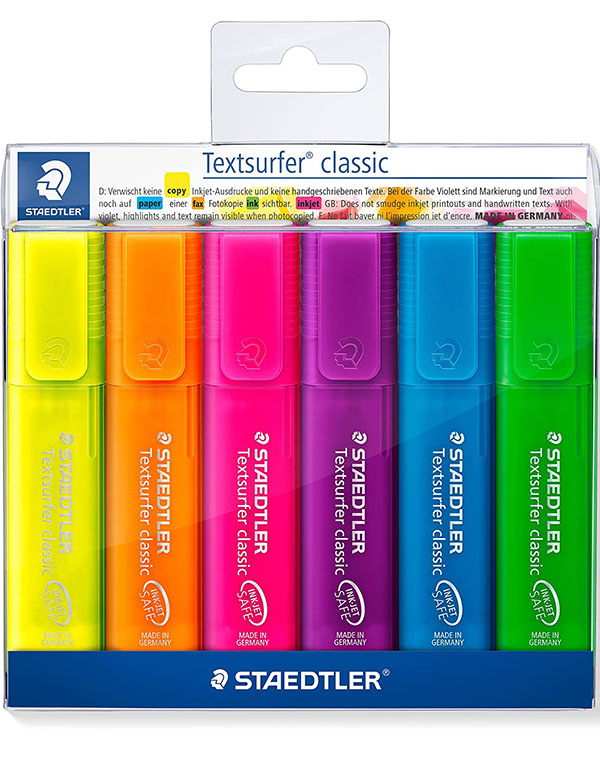 Staedtler Rainbow Colors Highlighter Pens Pack of 6