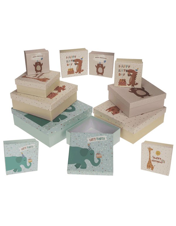 Birthday Animals Multicolored Gift Box - Size 7