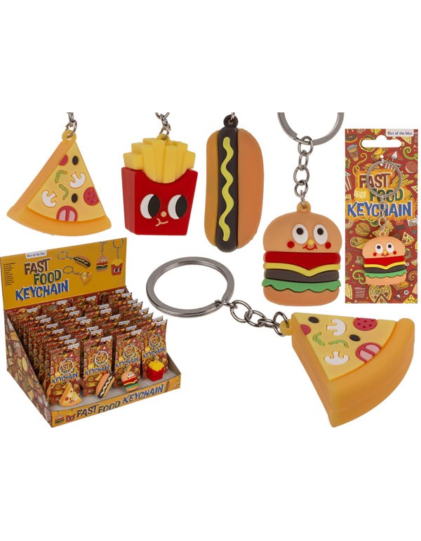 Fast Food Metal Keychain
