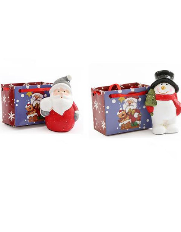 Mini Santa and Snowman in a Bag, Assorted Per Piece