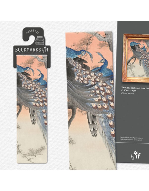 Classics Magnetic Bookmarks - Two Peacocks