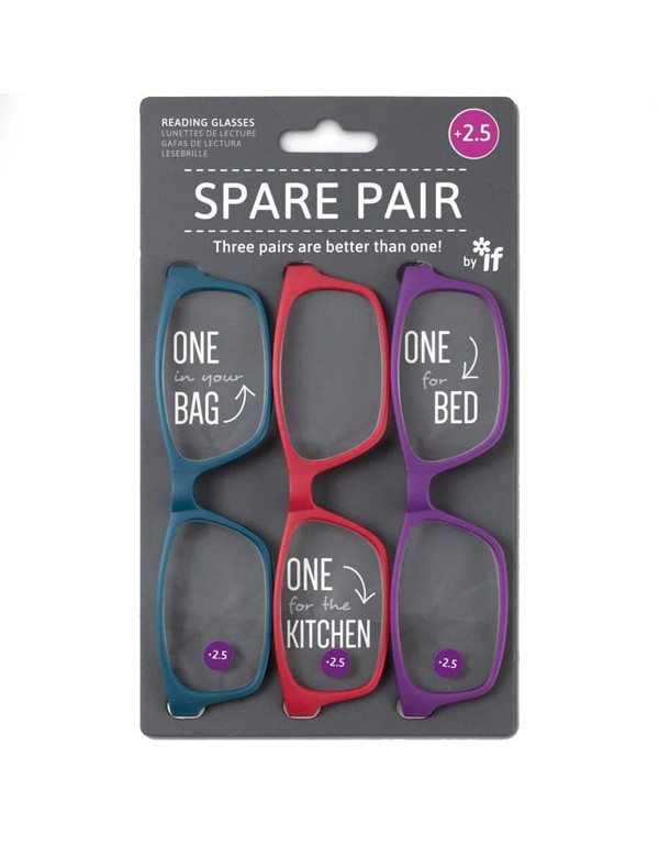 Spare Pair Reading Glasses - +2.5 (Brights)