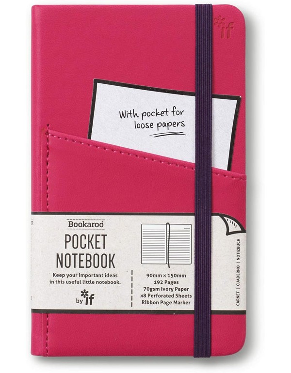 Bookaroo Pocket Notebook (A6) Journal - Pink
