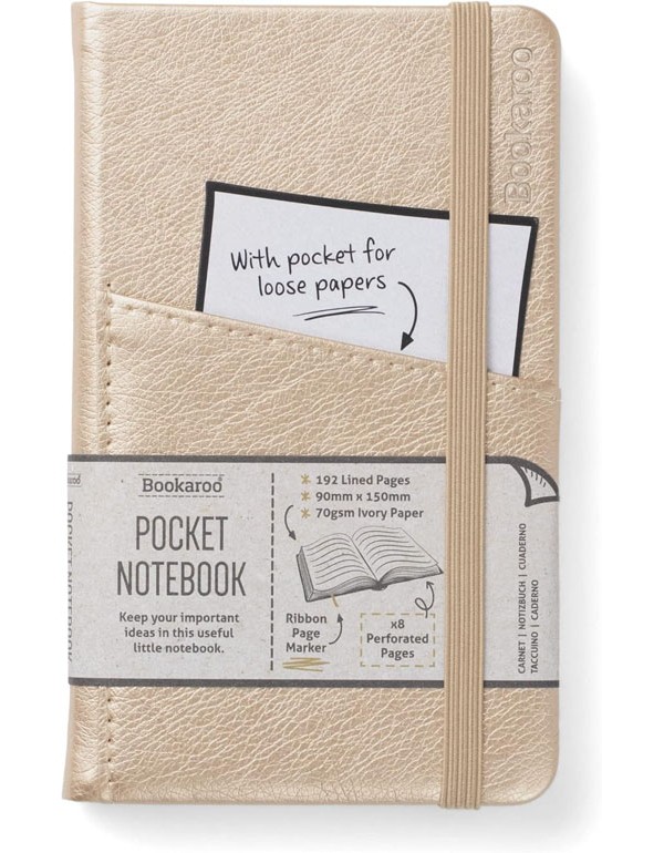 Bookaroo Pocket Journal - Gold (A6)