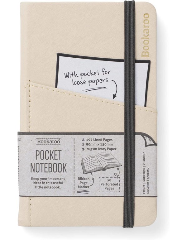 Bookaroo Pocket Notebook (A6) Journal - Cream
