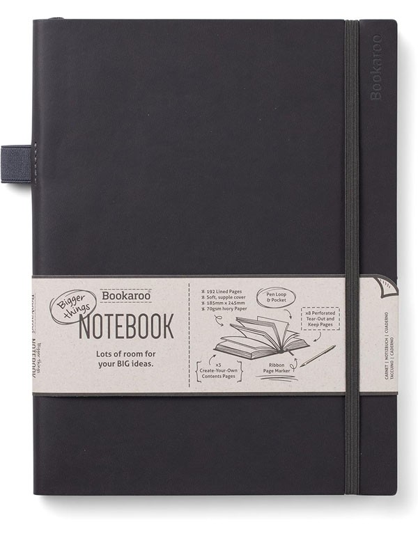 Bookaroo Bigger Things Notebook Journal - Black
