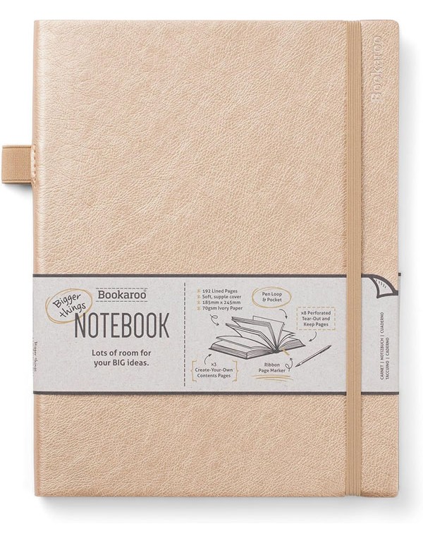 Bookaroo Bigger Things Notebook Journal - Gold