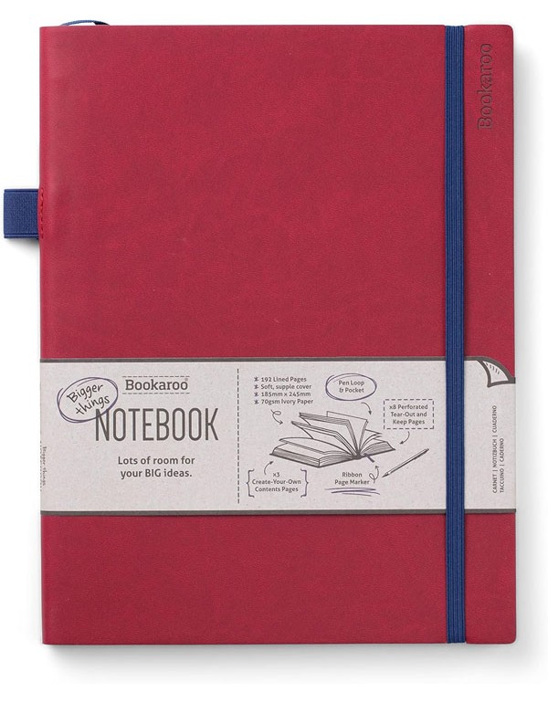Bookaroo Bigger Things Notebook Journal - Dark Red
