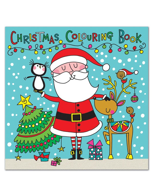 Square Colouring Book - Christmas Santa Scene