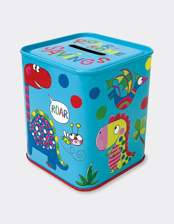 Money Box Tin - Roar-Some Savings/Dinosaurs