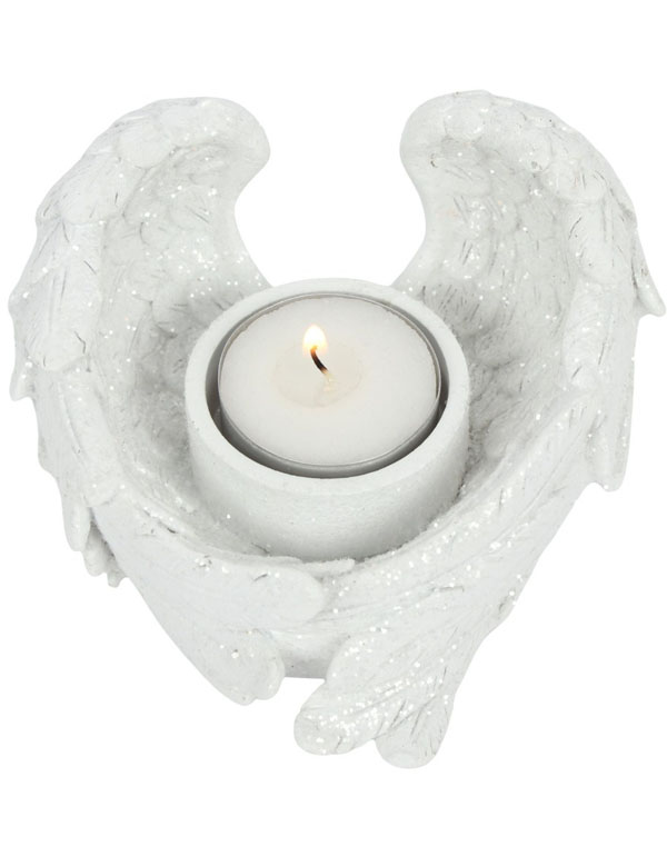 Glitter Angel Wing Candle Holder