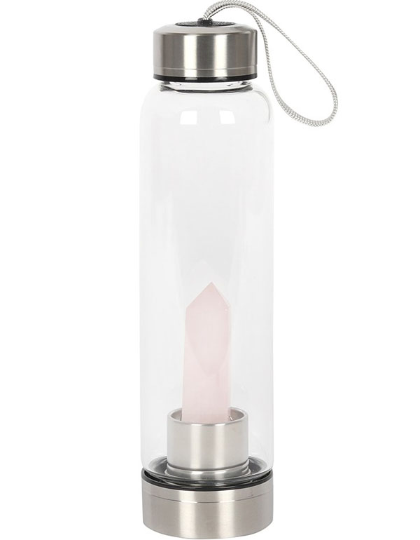 Rose Quartz Purifying Glass Water Bottle