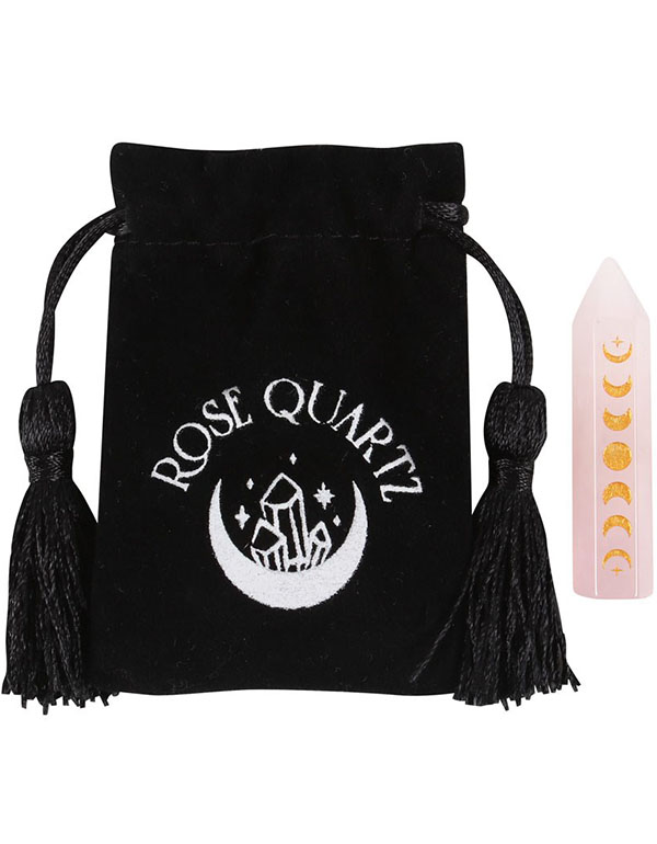 Rose Quartz Moon Phase Crystal Point