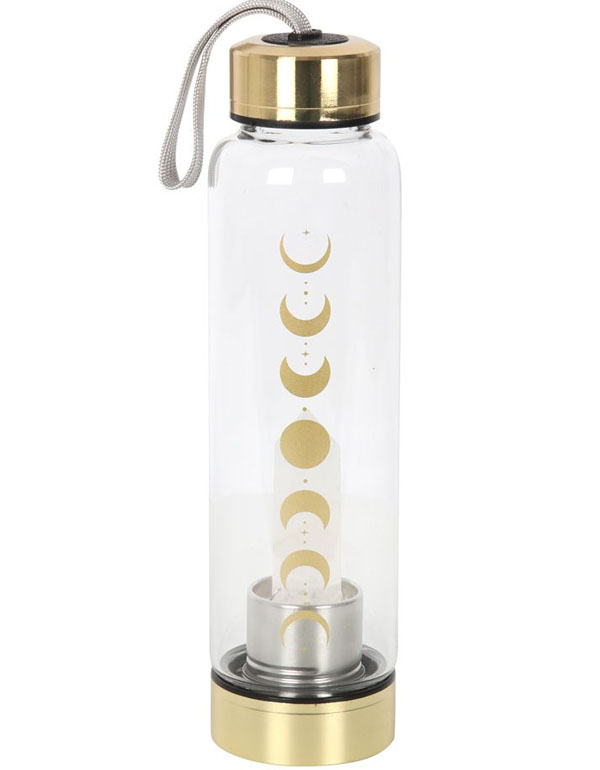 Quartz Moon Phase Glass Water Bottle