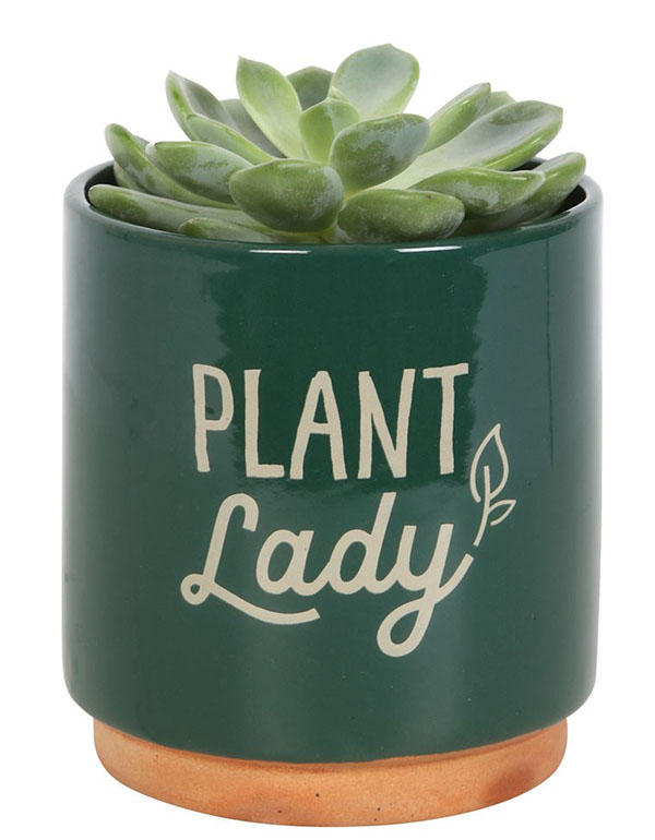 Dark Green Plant Lady Plant Pot