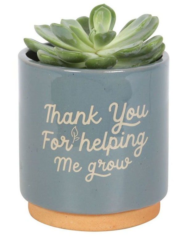 Blue Thank You For Helping Me Grow Plant Pot