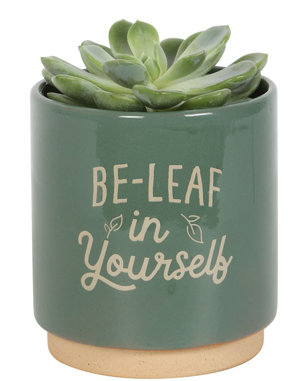 Green Be-Leaf In Yourself Plant Pot