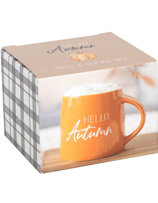Hello Autumn Mug And Socks Set