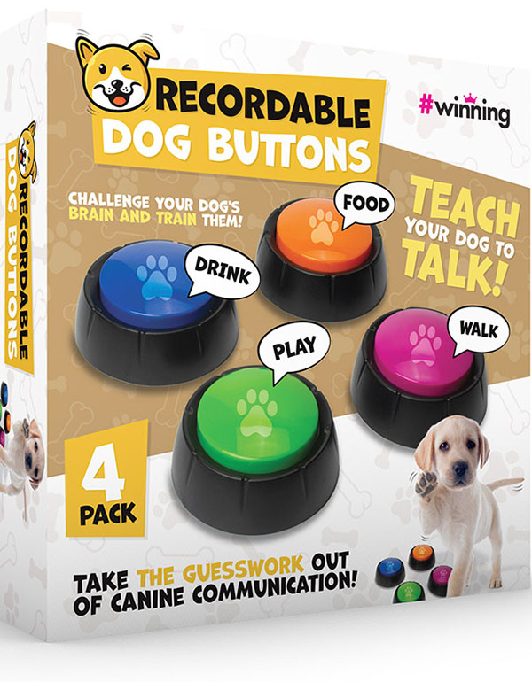 Recordable Dog Buttons Set of 4