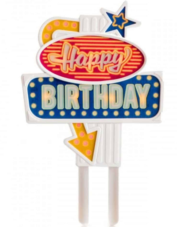 Flashing Cake Tooper - Happy Birthday