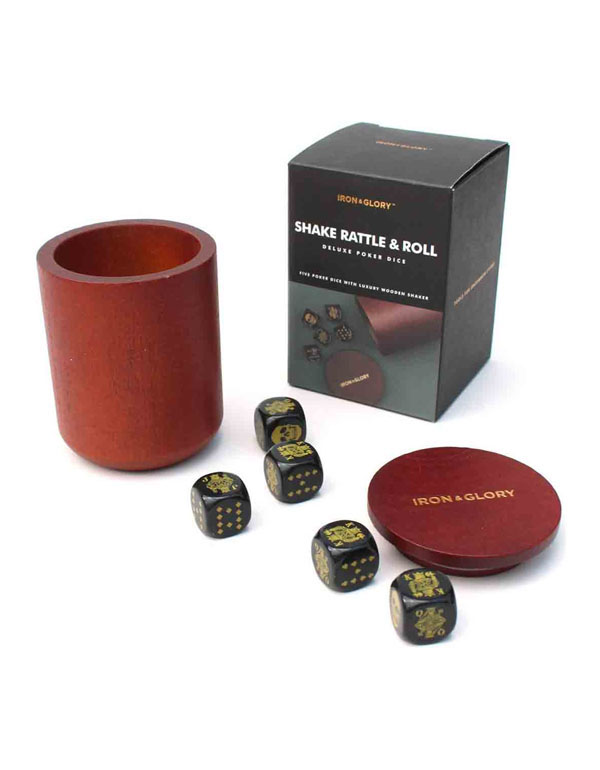 Shake Rattle & Roll - Wooden Poker Dice Set