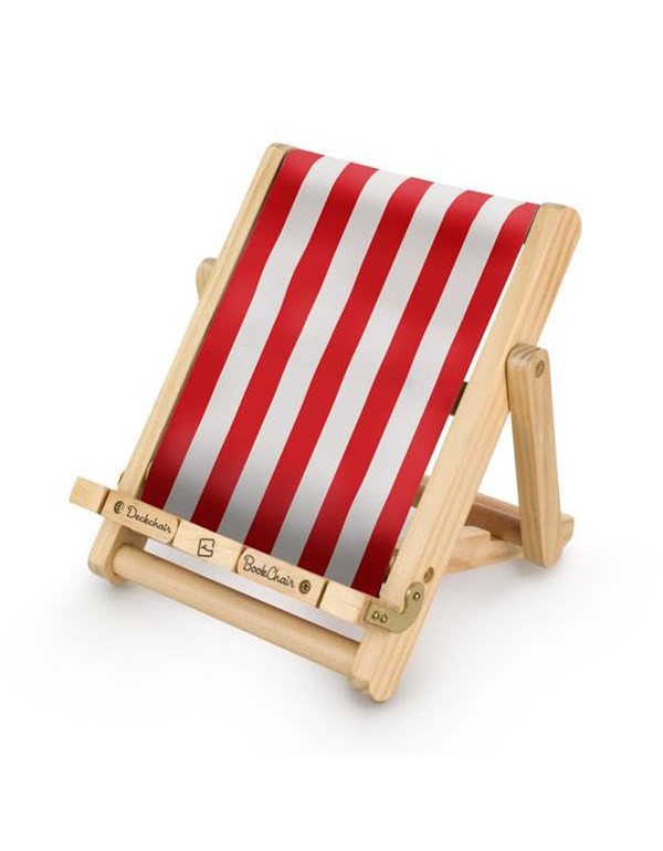 Deckchair Book Stand - Stripy Red