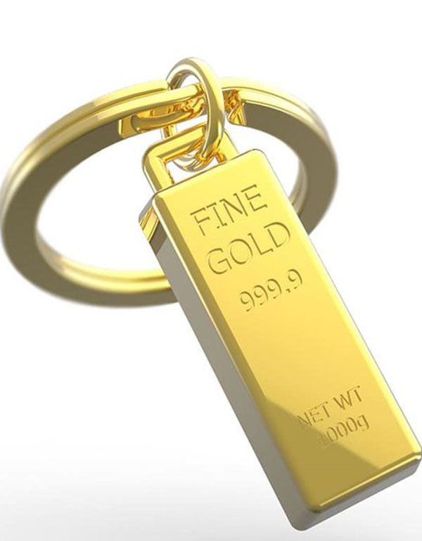 Metalmorphose - Gold Bar Keychain