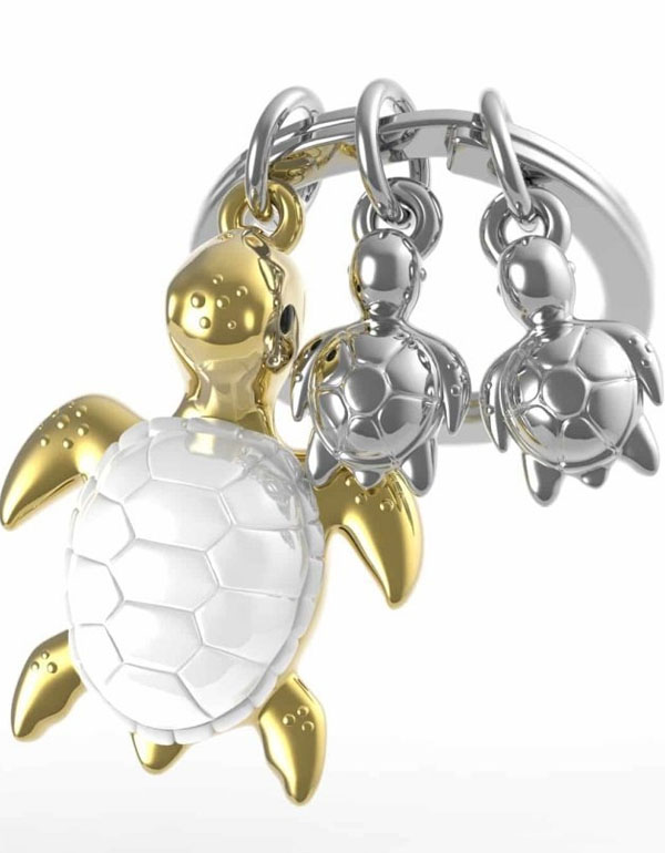 Metalmorphose - Turtle Family Keychain