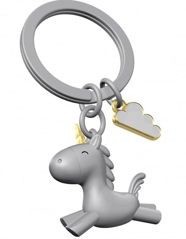 Metalmorphose Unicorn in Clouds Keychain
