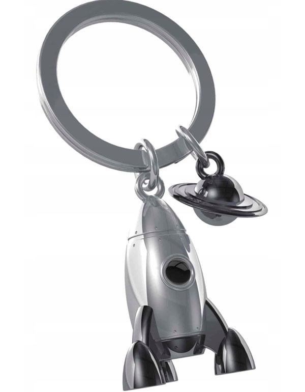 Metalmorphose - Rocket and Saturn Keychain