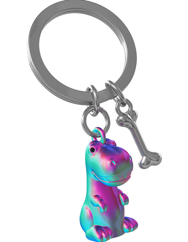 Metalmorphose - Dino with Bone Keychain