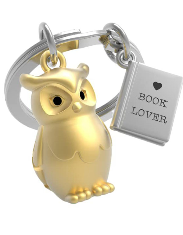 Metalmorphose Iconic Owl & Book Keychain