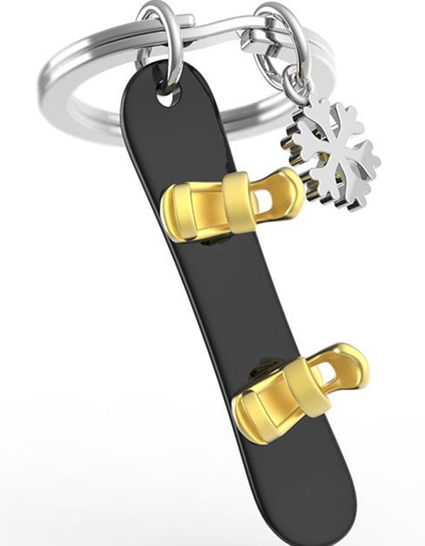 Metalmorphose - Snowflake Snowboard Keychain