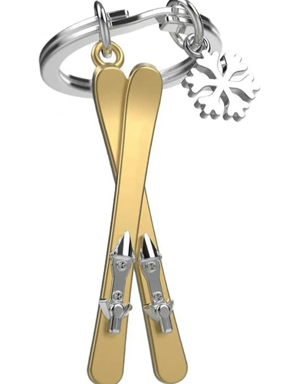 Metalmorphose - Snowflake Ski Keychain