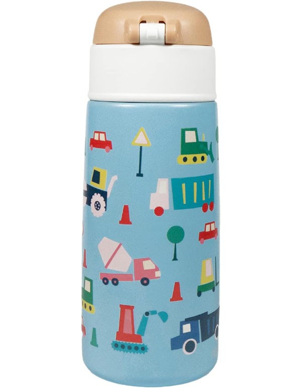 Waicee Kids Water Bottle Sky Blue Vehicle 480ml