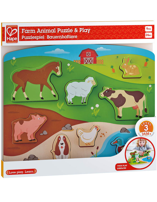 Hape Farm Animal Puzzle & Play