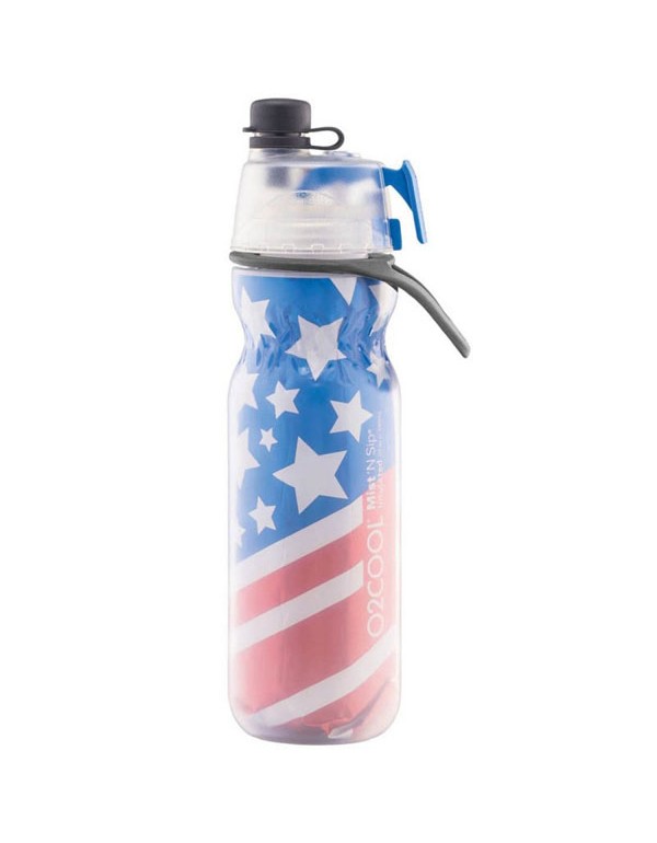 O2Cool 20Oz Mist N Sip Insulated Bottle Patriotic