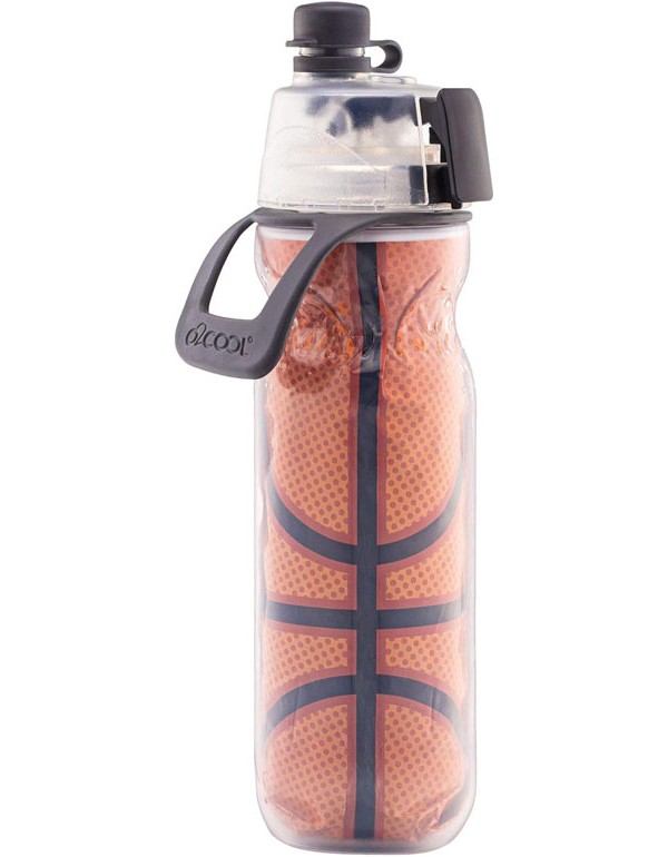 O2Cool 20Oz Mist N Sip Insulated Bottle Basketball