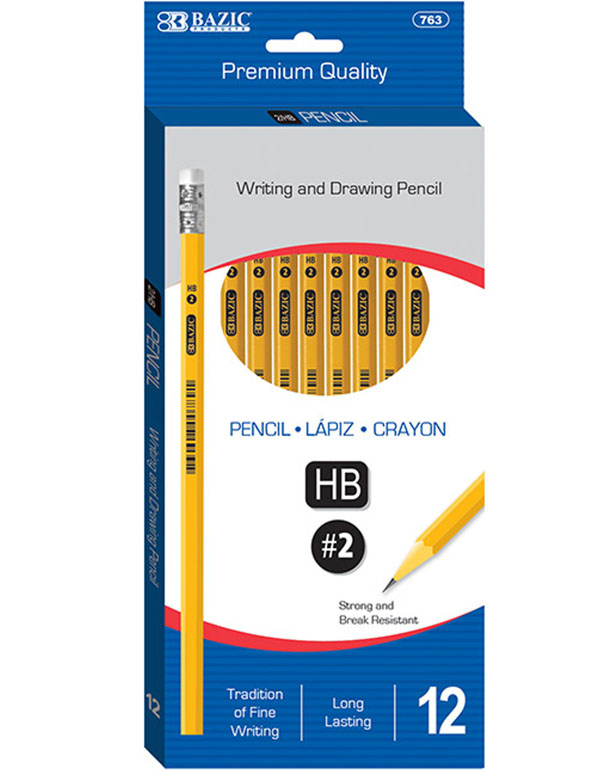 Bazic Pre-Sharpened Premium Yellow Pencil 12/Pack