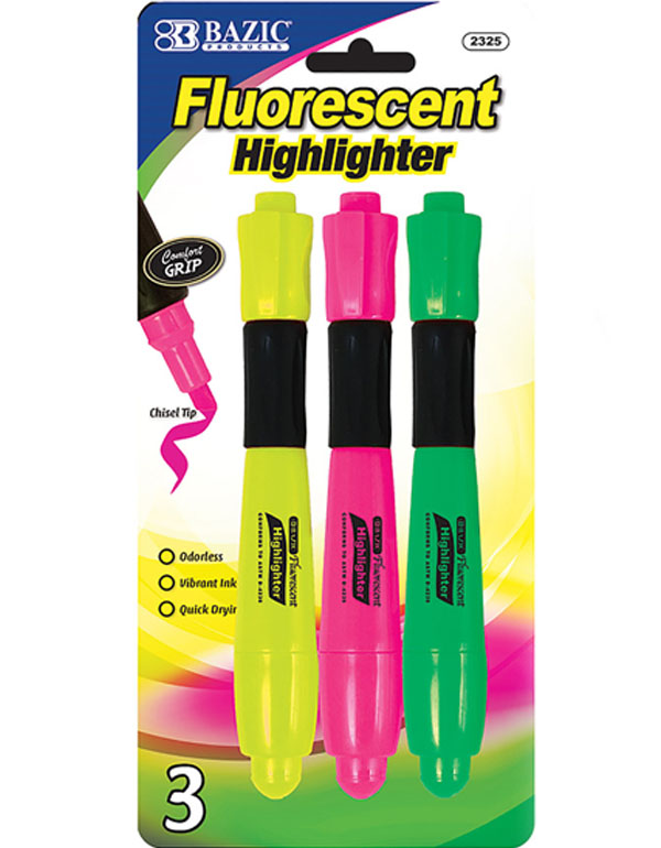Bazic Desk Style Fluorescent Highlighters with Cus...